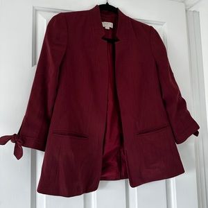 Burgundy Pinstripe Blazer